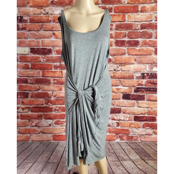 Style & Co Gray Rayon Faux Wrap Dress 3X - Picture 2 of 3